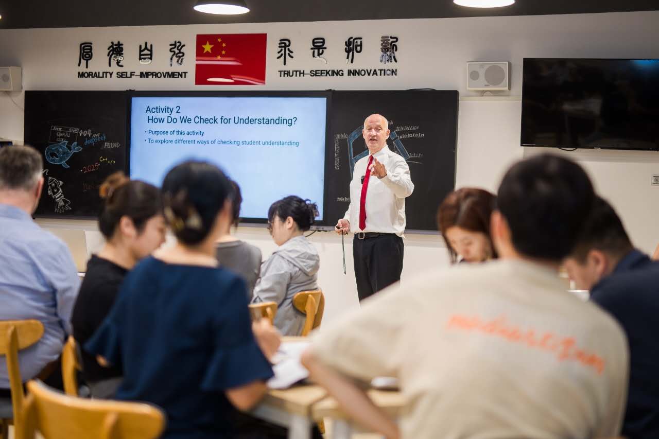 Iain Mackenzie leading a professional-development session for teachers.